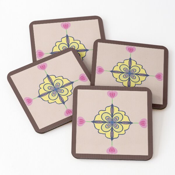 Item preview, Folk-Art Four-Direction Floral Motif designed and sold by applecs.