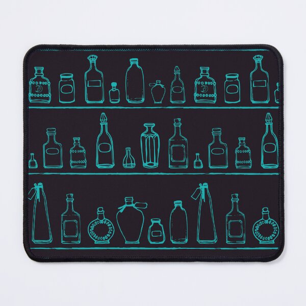 Item preview, A witches apothecary - sketched bottles on shelves designed and sold by Goddessart.