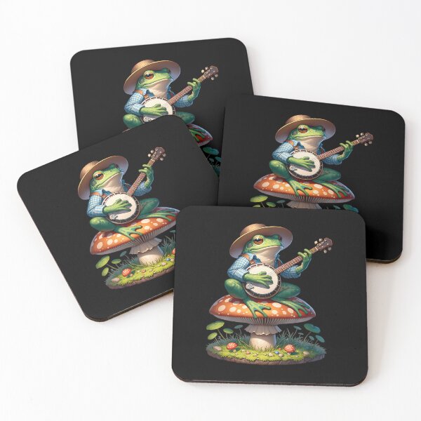 Item preview, Cottagecore Frog Playing Banjo On Mushroom Aesthetic designed and sold by DawnPatricia.