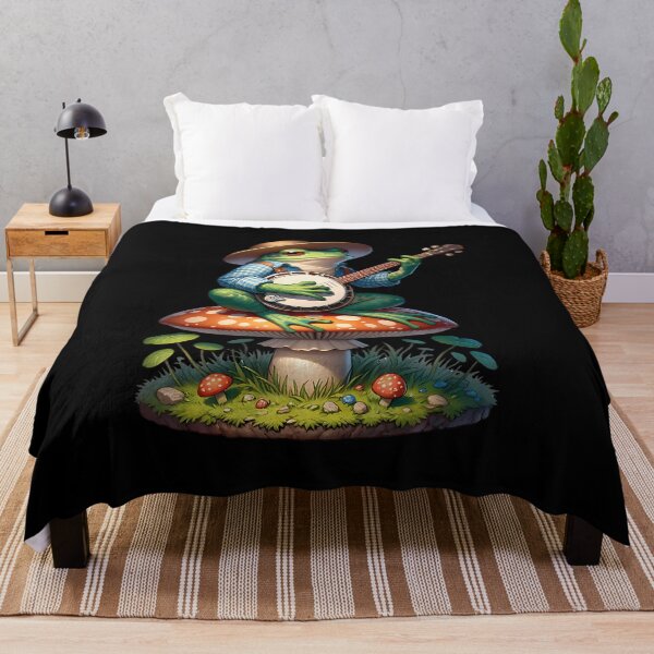 Item preview, Cottagecore Frog Playing Banjo On Mushroom Aesthetic designed and sold by DawnPatricia.