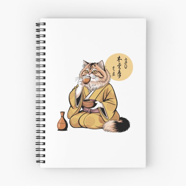 Item preview, Persian Cat Drinking Sake Masu Kawaii Kimono Art designed and sold by chattsuede.