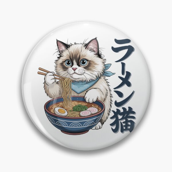 Item preview, Ragdoll Cat Eating Ramen Japanese Noodle designed and sold by chattsuede.