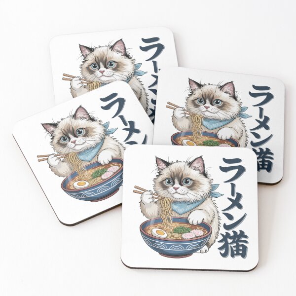 Item preview, Ragdoll Cat Eating Ramen Japanese Noodle designed and sold by chattsuede.