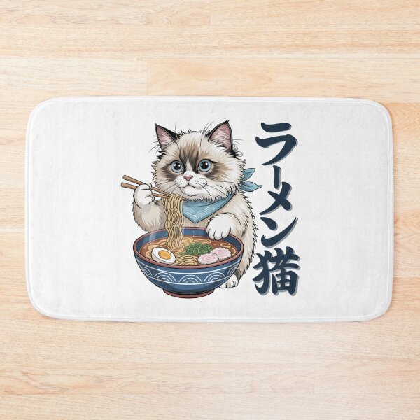 Item preview, Ragdoll Cat Eating Ramen Japanese Noodle designed and sold by chattsuede.