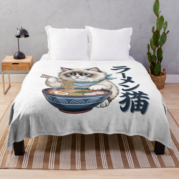 Item preview, Ragdoll Cat Eating Ramen Japanese Noodle designed and sold by chattsuede.