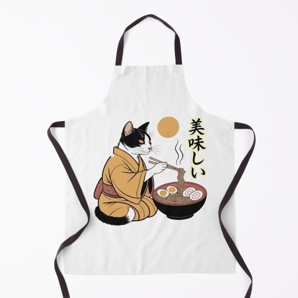 Item preview, Japanese Bobtail Cat Eating Ramen In Kimono Anime Art designed and sold by chattsuede.
