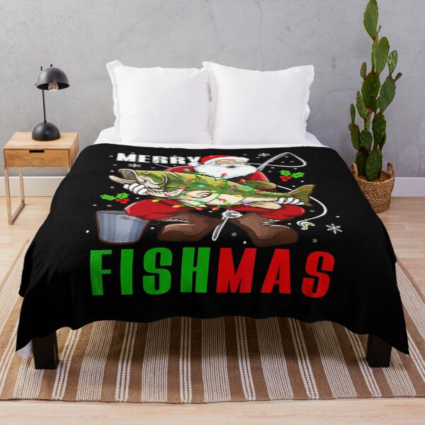 Item preview, Merry Christmas Fish Funny Santa Holding Fish Fishing Lover designed and sold by LavetaCatherine.
