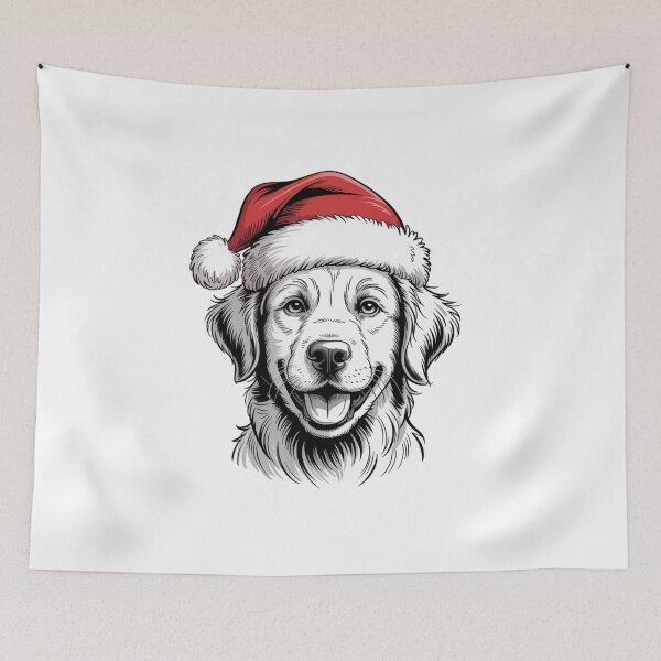 Item preview, Cute Christmas Dog Golden Retriever Santa Hat designed and sold by chattsuede.
