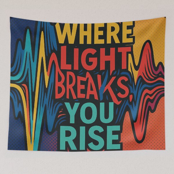 Item preview, Where Light Breaks, You Rise – Pop Art Waveform designed and sold by Still Breathing Studio.