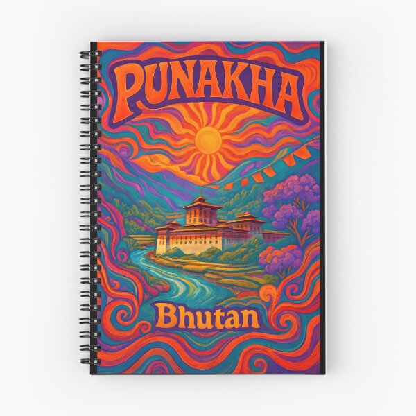 Item preview, Punakha Psychedelic Travel Poster - 70s Retro Art designed and sold by Cosmopolis.