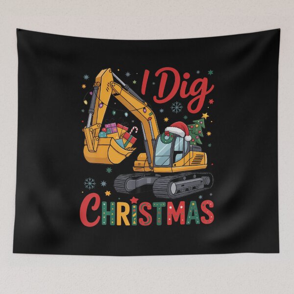 Item preview, Funny Dig Christmas Excavator Holiday Design For Kids designed and sold by LavetaCatherine.