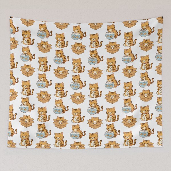 Item preview, Cute Mischievous Tiger Cat – Funny Chibi Cat Expressions Set designed and sold by holywarter.