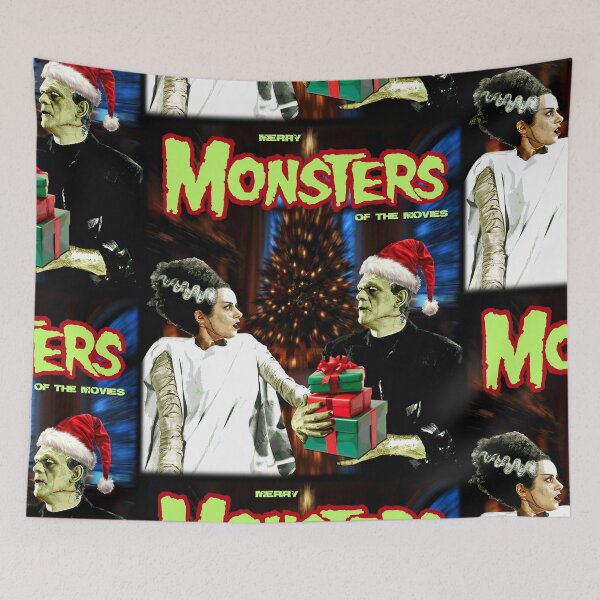 Item preview, Merry Monsters of the Movies Franky and Bride Secret Santa designed and sold by 90snerd.