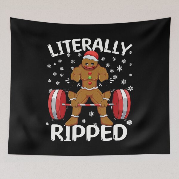 Item preview, Gingerbread Man Literally Ripped Weightlift Gym Christmas designed and sold by MonicaSophie.