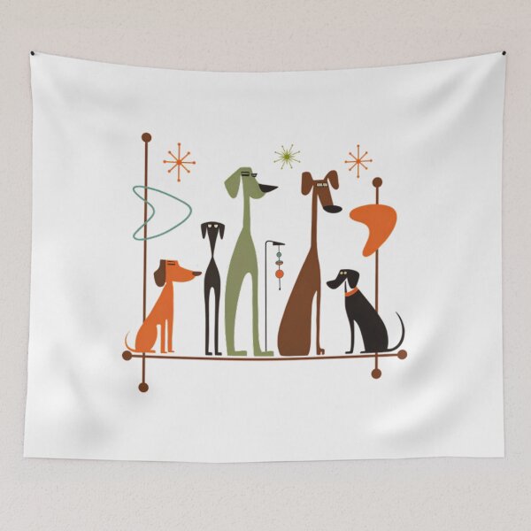 Item preview, Retro Mid-Century Modern Dogs 50s 60s Style designed and sold by johnfitz-tee.