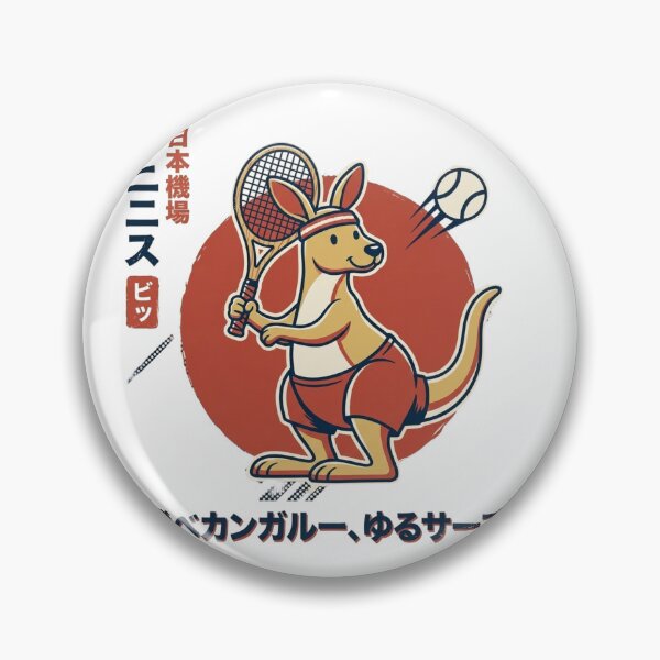 Item preview, Kangaroo Tennis Serve Retro Cartoon Japanese Funny designed and sold by chattsuede.
