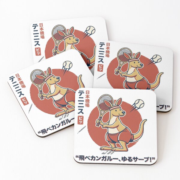 Item preview, Kangaroo Tennis Serve Retro Cartoon Japanese Funny designed and sold by chattsuede.