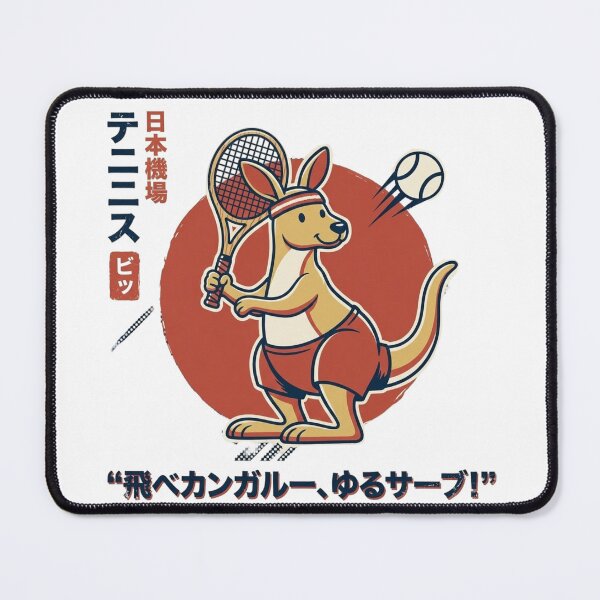 Item preview, Kangaroo Tennis Serve Retro Cartoon Japanese Funny designed and sold by chattsuede.