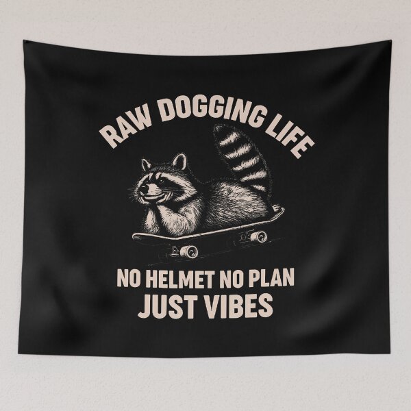 Item preview, Just Raw Dogging Life Punny Mental Health Humor Stressed Out designed and sold by ChantelNicole.