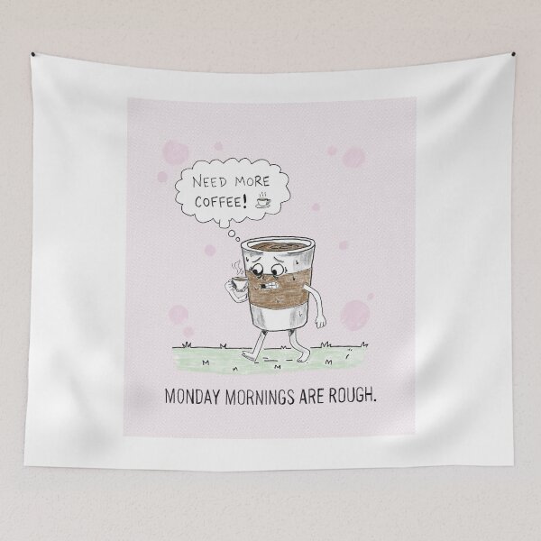 Item preview, Monday Morning Coffee Struggle – Funny Relatable Coffee Humor Quote designed and sold by Popstudio85.