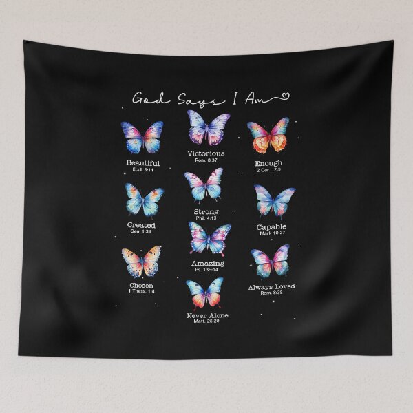 Item preview, God Say I Am Faith Bible Verse Religious Christian Butterfly designed and sold by GraceShelley.
