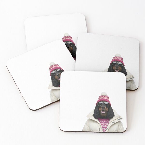 Item preview, Alpine Pink Spaniel | Trendy Winter Pet Art designed and sold by slydawgstudio.