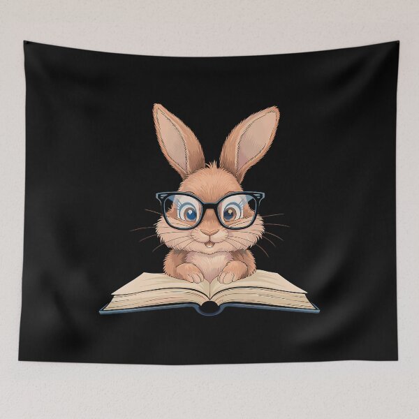 Item preview, Rabbing Reading A Book Bunny Bookworm designed and sold by JanisPenelope.