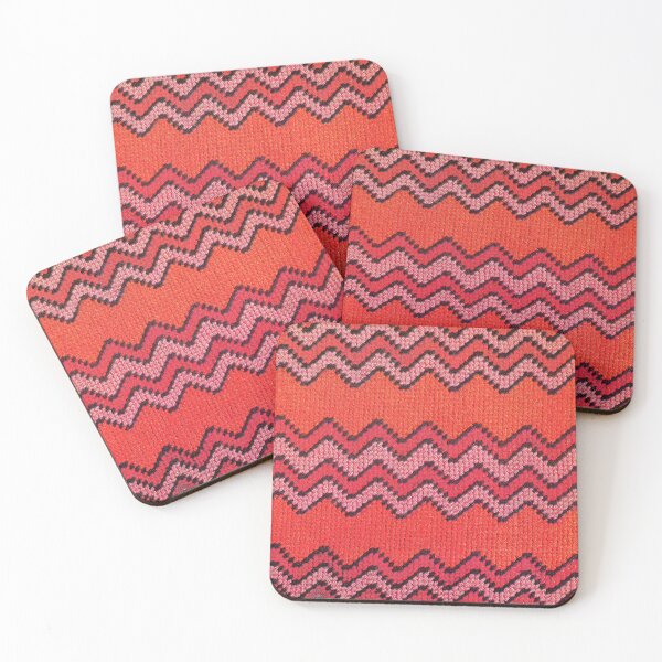 Item preview, Retro Needlepoint Pattern Red Pink Orange Crossstich designed and sold by The Sticker Bureau.