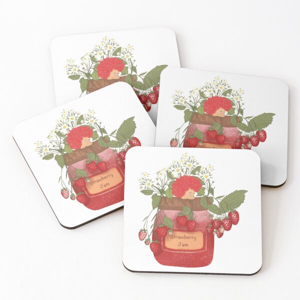 Item preview, Strawberry Jam Jar with Cute Girl designed and sold by Dintheo.