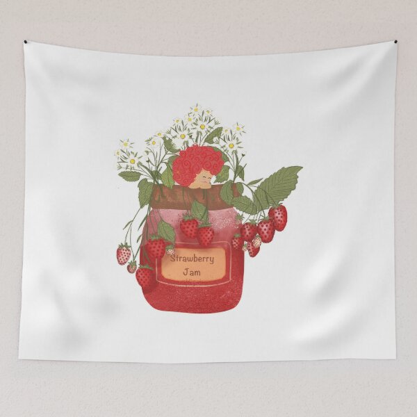 Item preview, Strawberry Jam Jar with Cute Girl designed and sold by Dintheo.