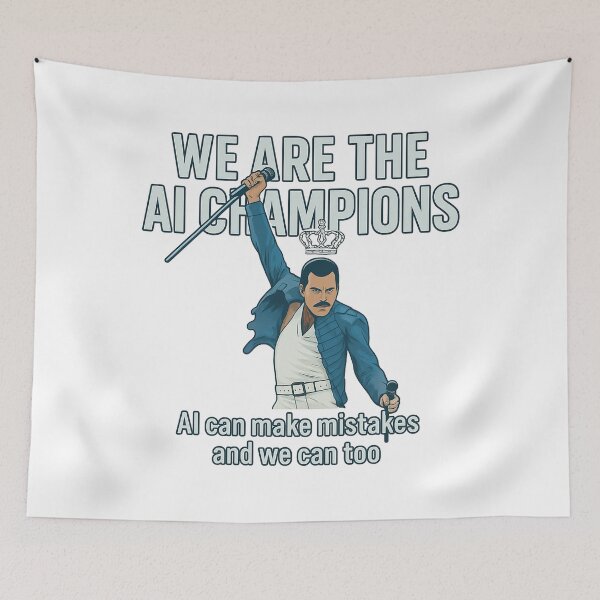 Item preview, We Are The AI Champions - Freddie Mercury Queen Parody - Freddie Mercury designed and sold by JayeAdorableCat.