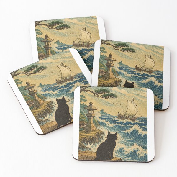 Item preview, El gato negro que viaja a través de las maravillas paisajísticas de Japón designed and sold by M＆VShop.