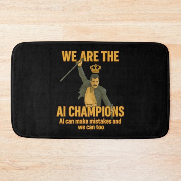 Item preview, We Are The AI Champions - Freddie Mercury Queen Parody - Freddie Mercury designed and sold by JayeAdorableCat.