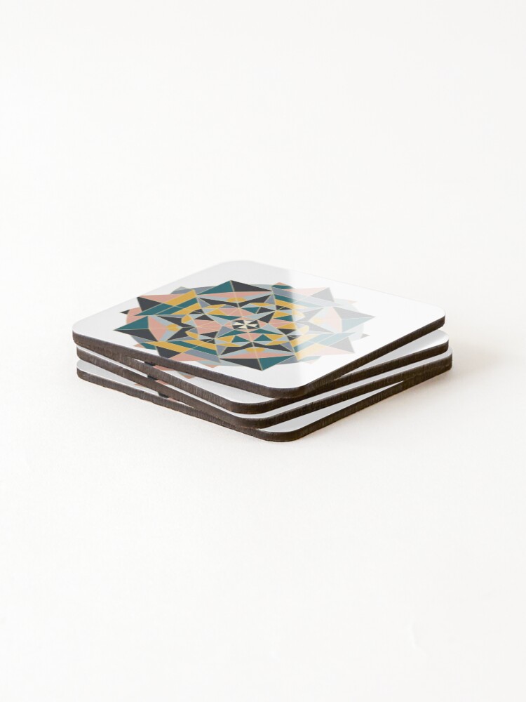 Thumbnail 4 of 5, Coasters (Set of 4), Abstract Geometric Pattern | Minimalist Design Transparent designed and sold by Raju2018.