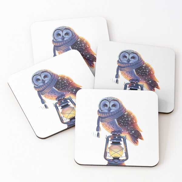 Item preview, Crystal Glow Winter Owl – Magical Fantasy Snow Illustration designed and sold by Shop9999.