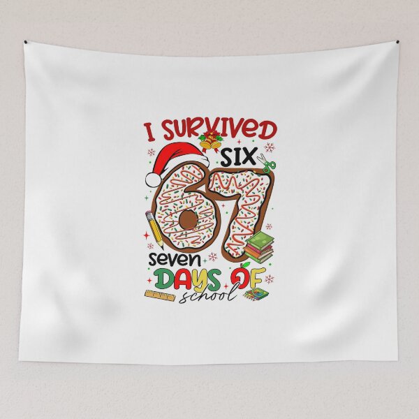 Item preview, Christmas I Survived Six Sven Day Of School, Funny Meme, Genz Slang, Merry Xmas designed and sold by vintagearttee.