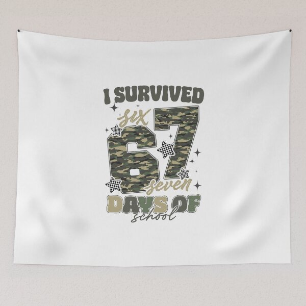 Item preview, Camo I Survived Six Sven Day Of School, Funny Meme, Genz Slang designed and sold by vintagearttee.