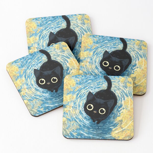 Item preview, Cute Black Cat Swimming In Clear Turquoise Water designed and sold by Cat-Wave-Dream.
