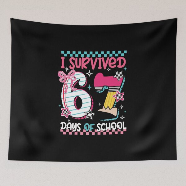 Item preview, Cute Couquette I Survived Six Sven Day Of School, Back To School, Funny Student designed and sold by vintagearttee.