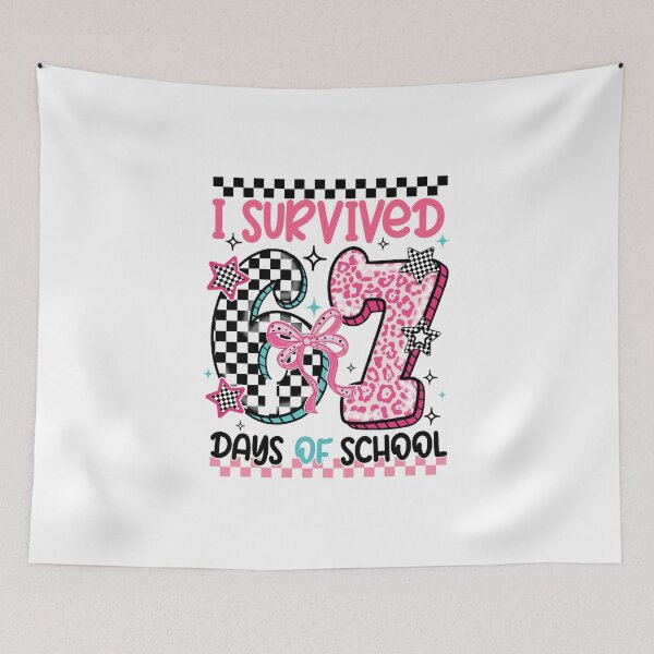 Item preview, Leopard Cute Couquette I Survived Six Sven Day Of School, Back To School, Funny Student designed and sold by vintagearttee.