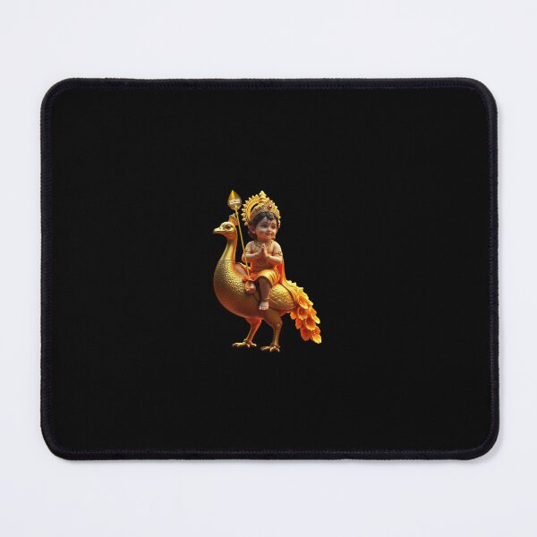 Item preview, Divine Baby Murugan on Peacock – Golden Spiritual Art designed and sold by Ramsankar Vasu.