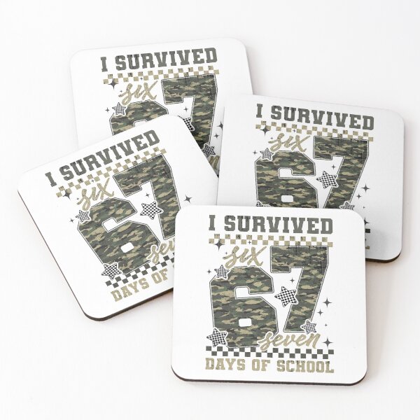 Item preview, Checkered Camo I Survived Six Sven Day Of School, Funny Meme, Genz Slang designed and sold by vintagearttee.