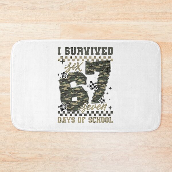 Item preview, Checkered Camo I Survived Six Sven Day Of School, Funny Meme, Genz Slang designed and sold by vintagearttee.