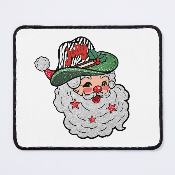 Item preview, Glitter Horse Skin Cowboy Santa Claus , Merry Christmas, Holly Jolly, Winter Season designed and sold by vintagearttee.