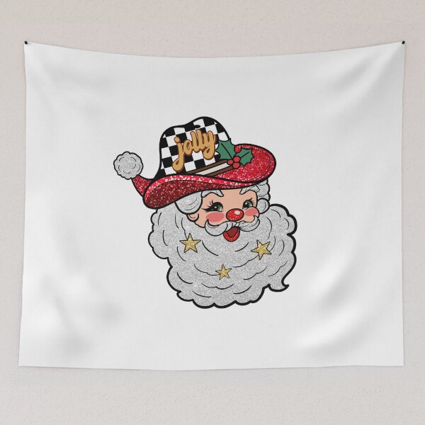 Item preview, Glitter Santa Claus , Merry Christmas, Holly Jolly, Winter Season designed and sold by vintagearttee.