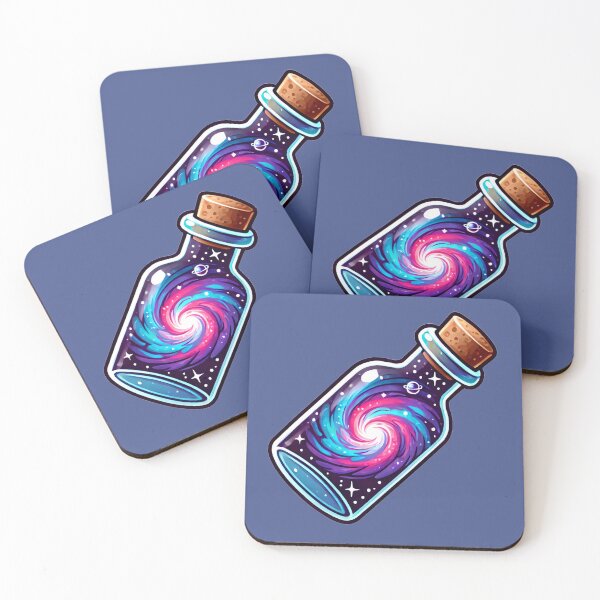 Item preview, Cosmic Galaxy Swirl Contained Inside Mystical Glass Bottle designed and sold by PinUpPizzazz.