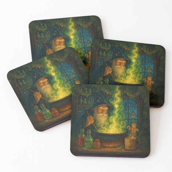Item preview, Wizard’s Holiday Brew – Christmas Magic Cauldron Art designed and sold by AlcheArtsStudio.