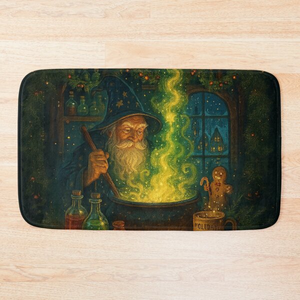Item preview, Wizard’s Holiday Brew – Christmas Magic Cauldron Art designed and sold by AlcheArtsStudio.