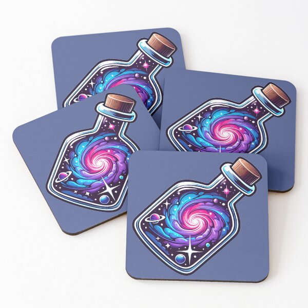 Item preview, Cosmic Galaxy Swirl Contained Inside Mystical Glass Bottle designed and sold by PinUpPizzazz.