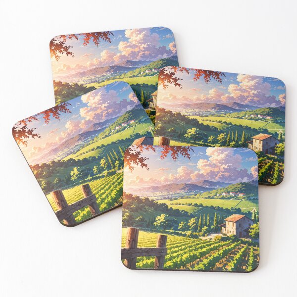 Item preview, Tuscan Sunset Over Quiet Vineyards designed and sold by HikariMoments.